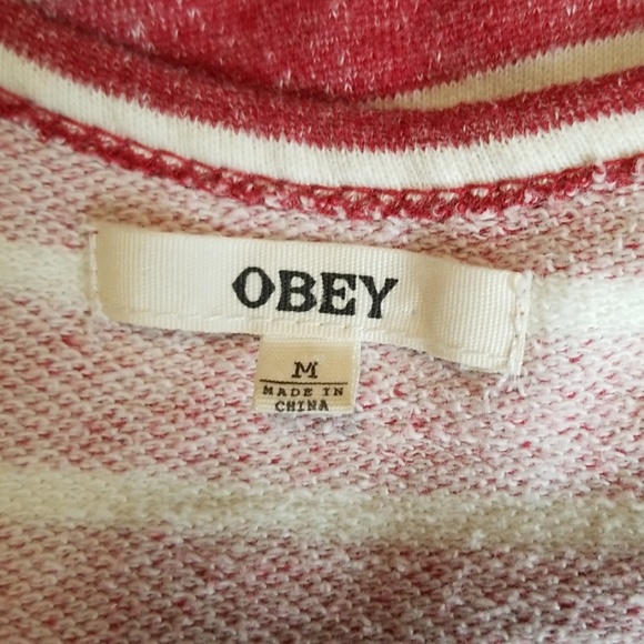 Obey Propaganda Red White Striped Top - Picture 6 of 7